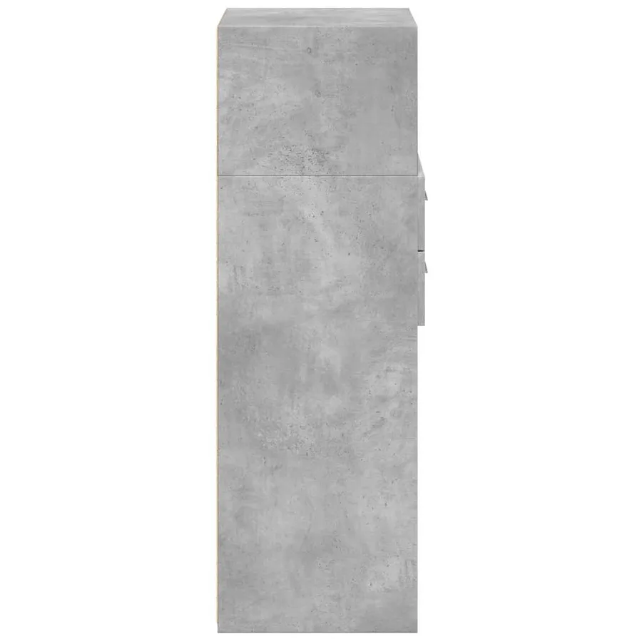 Buffet haut gris béton 40x42,5x124 cm bois d'ingénierie - 5