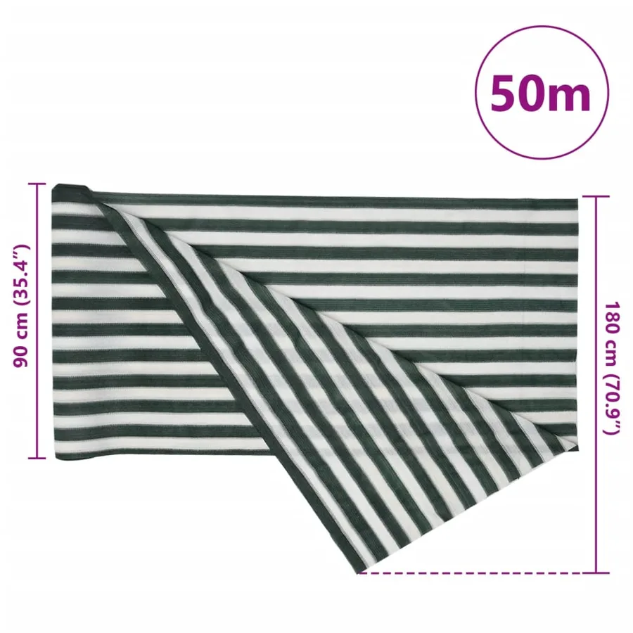 Filet brise-vue vert et blanc 1,8x50 m PEHD 75 g/m² - 8