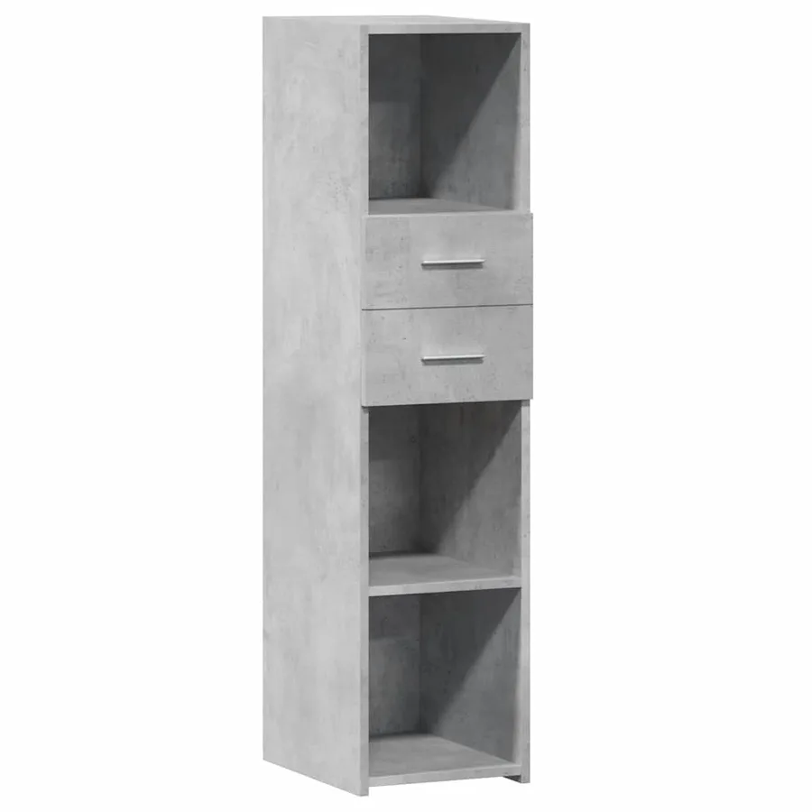 Buffet haut gris béton 30x42,5x124 cm bois d'ingénierie - 2