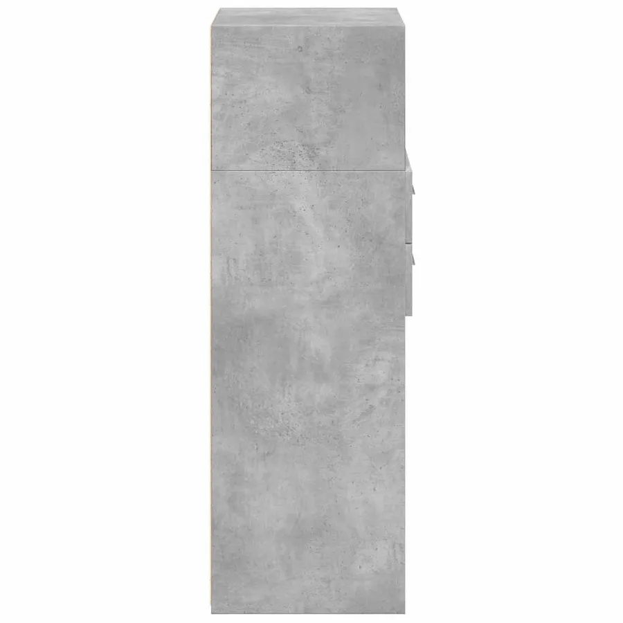 Buffet haut gris béton 30x42,5x124 cm bois d'ingénierie - 5