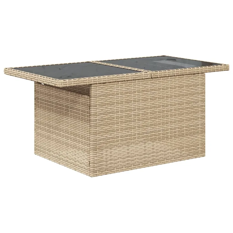 Salon de jardin avec coussins 10 pcs beige résine tressée - 5
