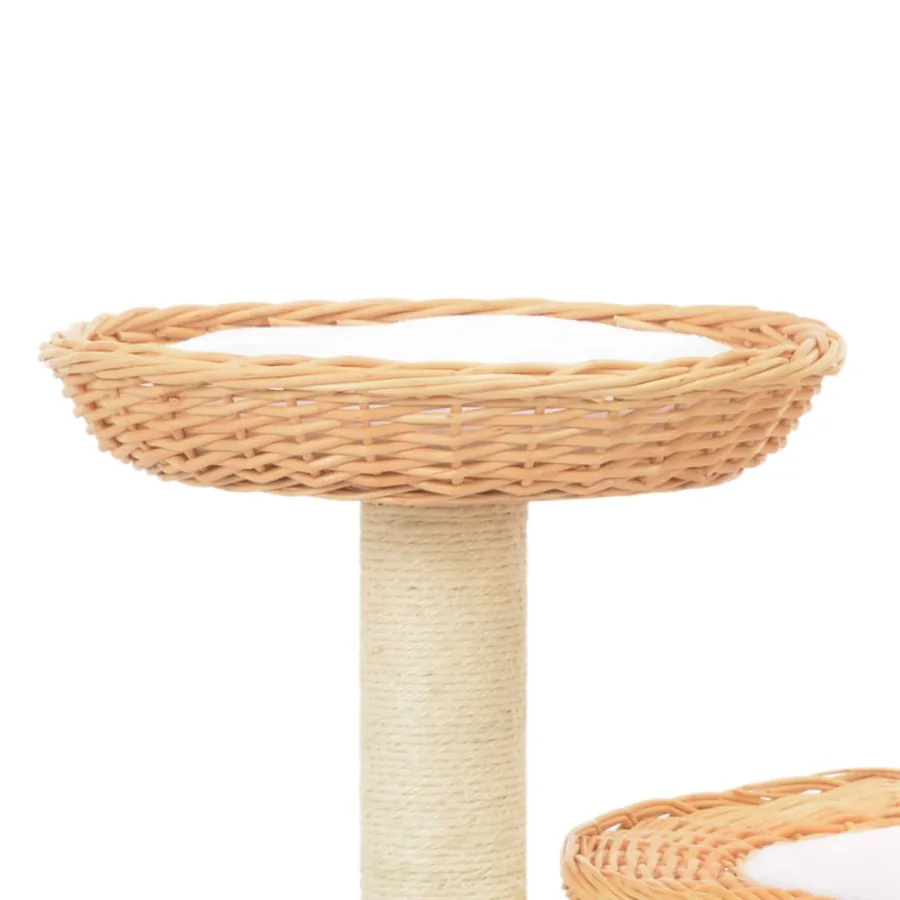 Arbre à chat avec griffoir en sisal Naturel Bois de saule - 3