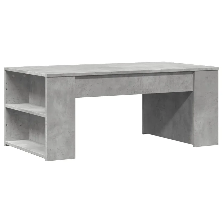Table basse gris béton 102x55x42 cm bois d'ingénierie - 2