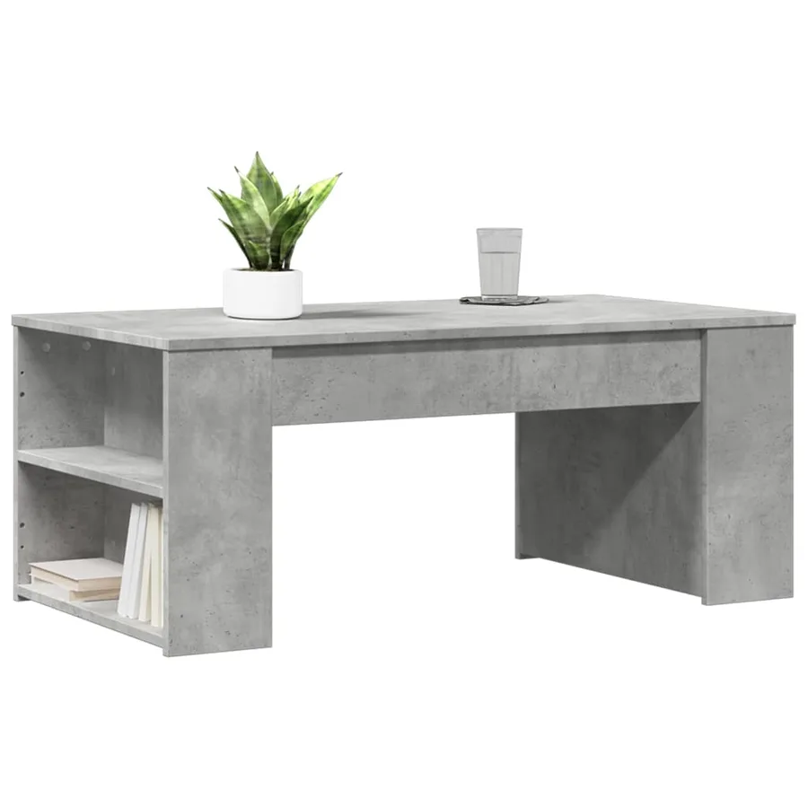 Table basse gris béton 102x55x42 cm bois d'ingénierie - 3