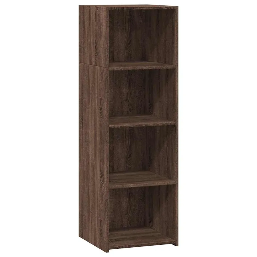 Buffet haut chêne marron 40x41x124 cm bois d'ingénierie - 2