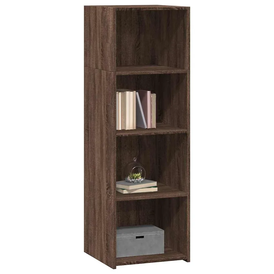 Buffet haut chêne marron 40x41x124 cm bois d'ingénierie - 3