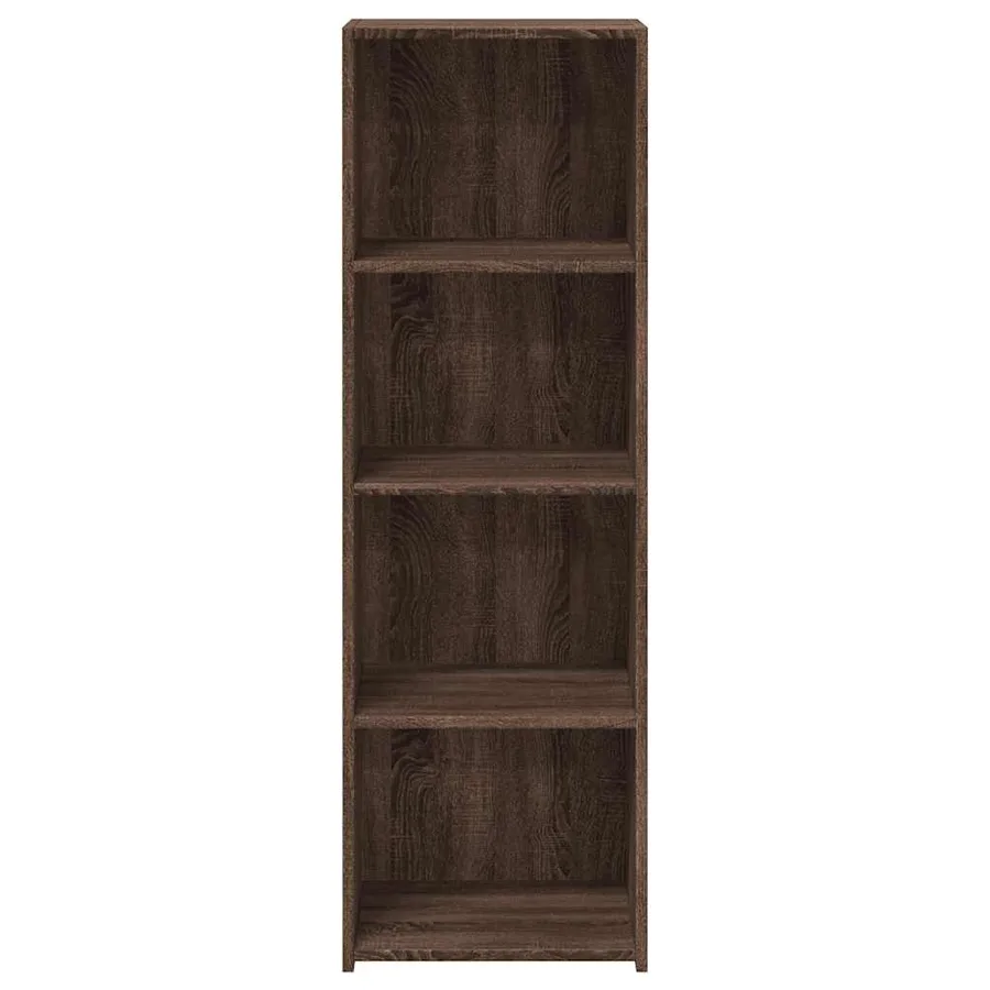 Buffet haut chêne marron 40x41x124 cm bois d'ingénierie - 4