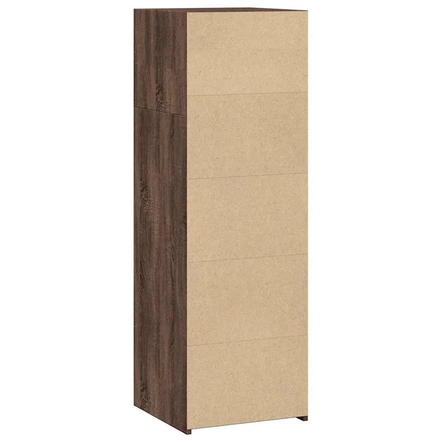 Buffet haut chêne marron 40x41x124 cm bois d'ingénierie - 6