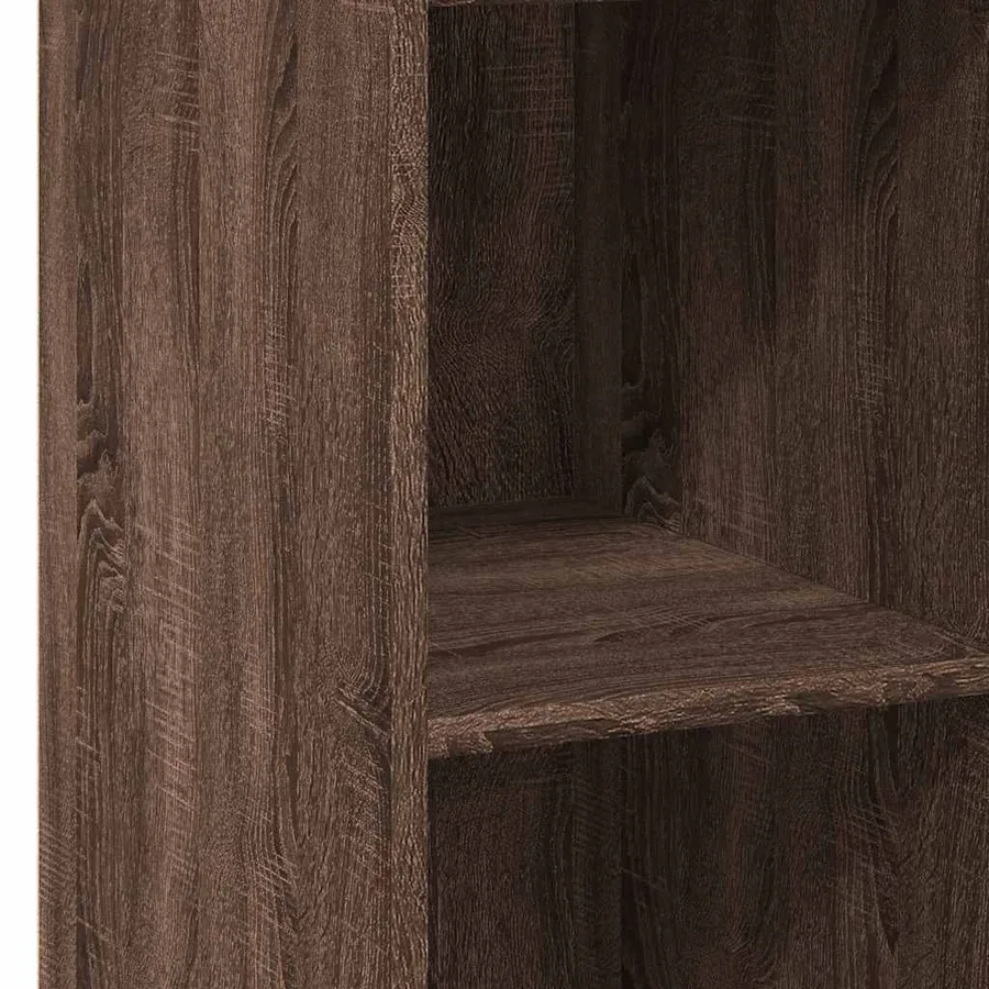 Buffet haut chêne marron 40x41x124 cm bois d'ingénierie - 7
