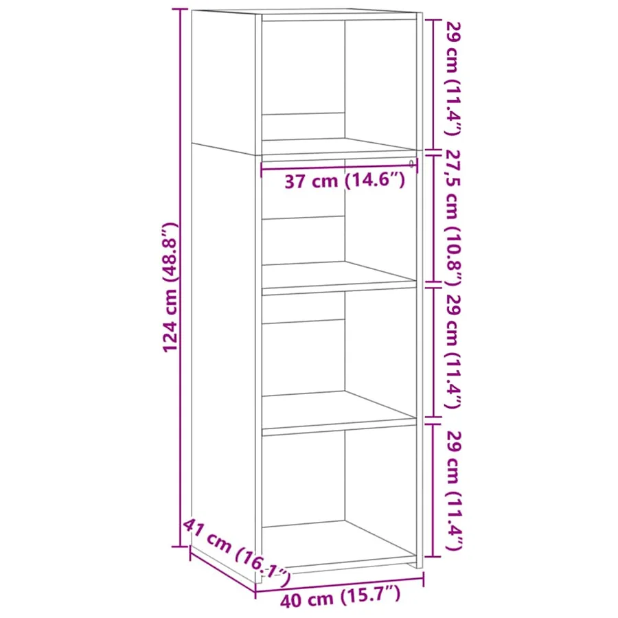 Buffet haut chêne marron 40x41x124 cm bois d'ingénierie - 9