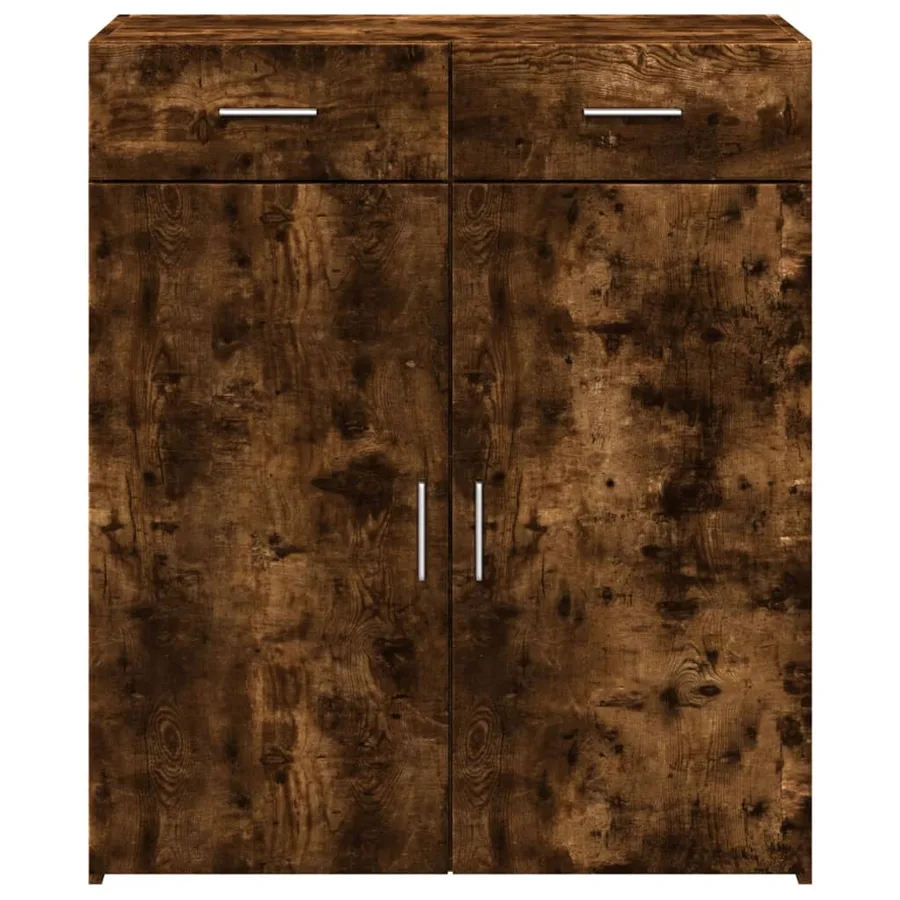 Buffet chêne fumé 80x42,5x93 cm bois d'ingénierie - 3