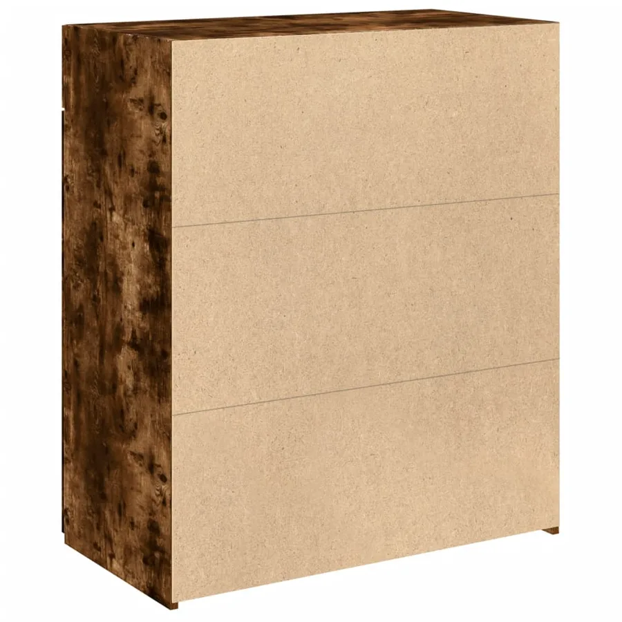 Buffet chêne fumé 80x42,5x93 cm bois d'ingénierie - 4