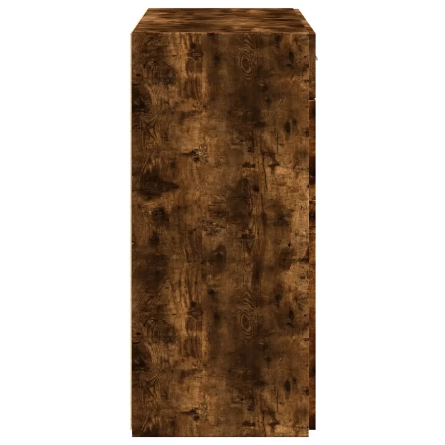 Buffet chêne fumé 80x42,5x93 cm bois d'ingénierie - 5