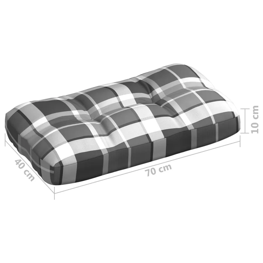 Coussins de canapé palette lot de 7 Motif à carreaux gris - 10