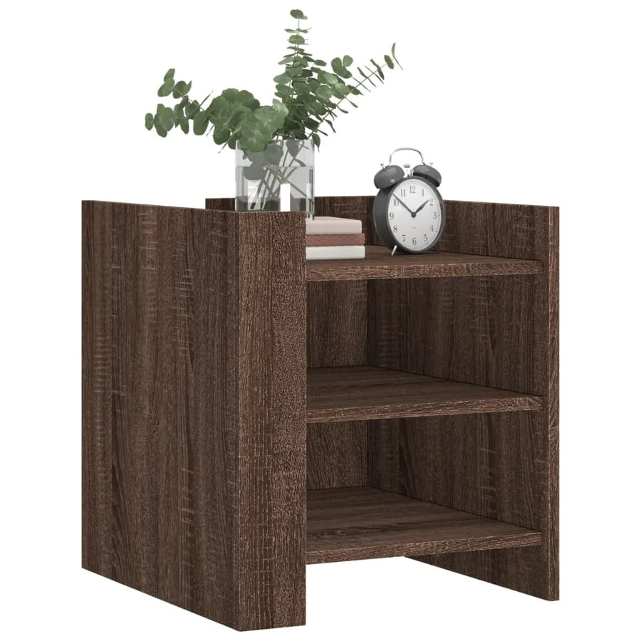 Table de chevet chêne marron 45x50x50 cm bois d’ingénierie - 3