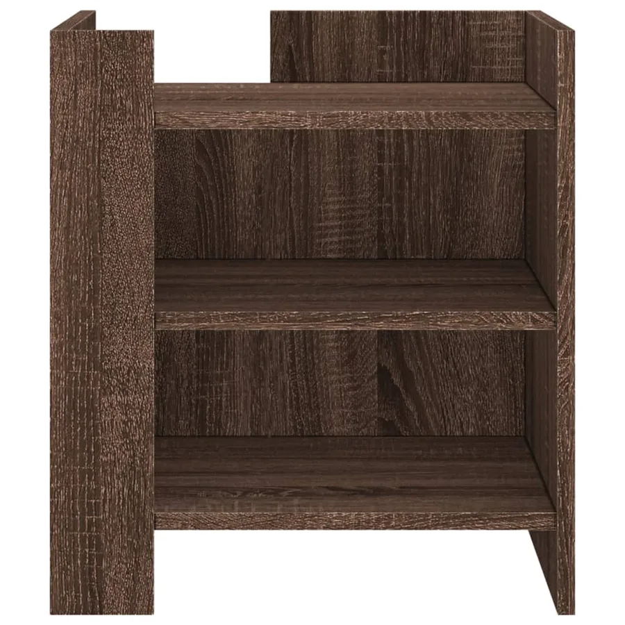 Table de chevet chêne marron 45x50x50 cm bois d’ingénierie - 4