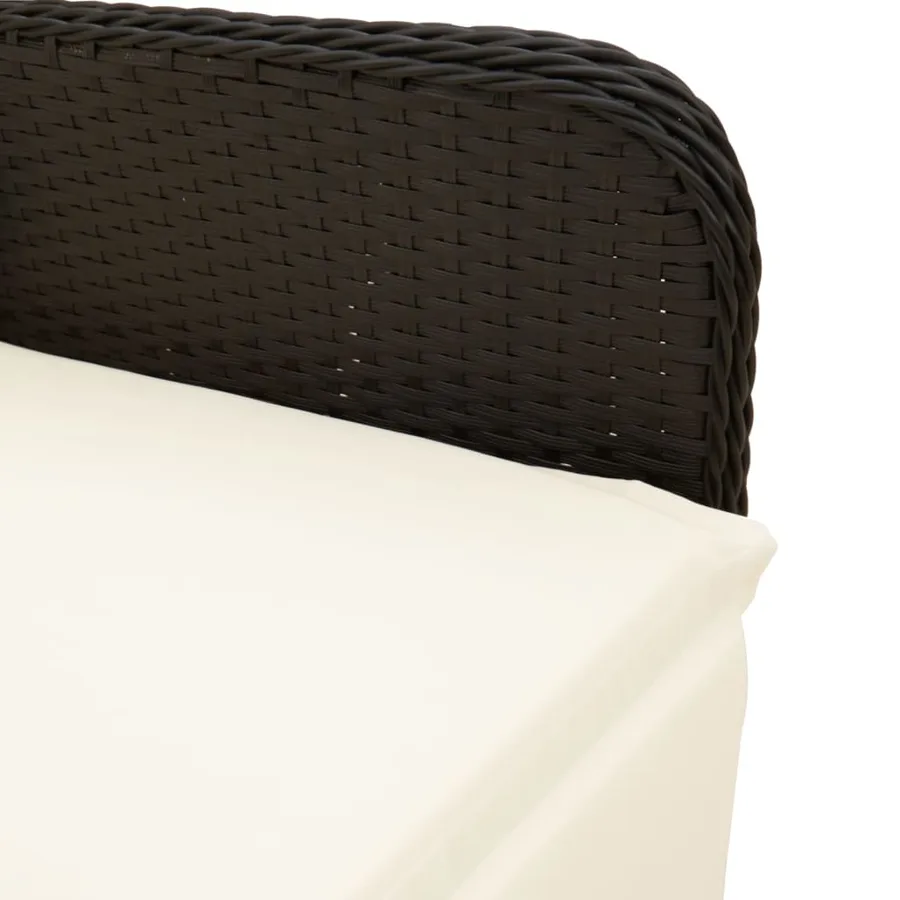 Ensemble de bistro de jardin 7 pcs coussins noir poly rotin - 5