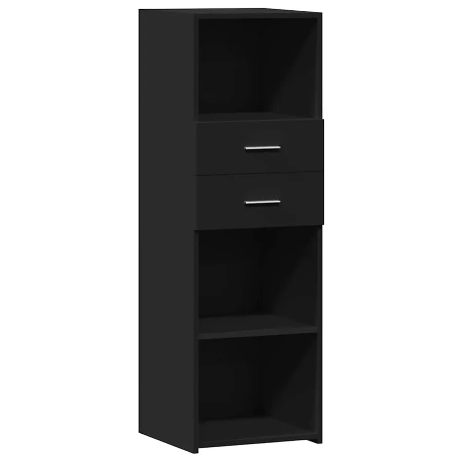 Buffet haut noir 40x42,5x124 cm bois d'ingénierie - 2