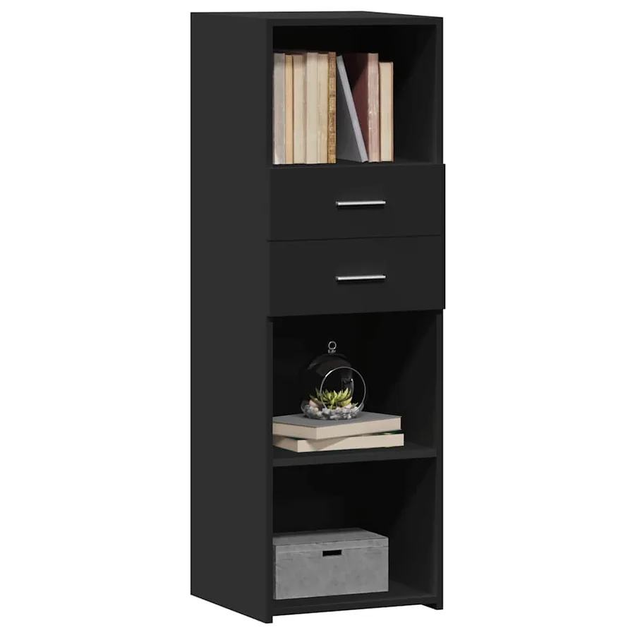 Buffet haut noir 40x42,5x124 cm bois d'ingénierie - 3