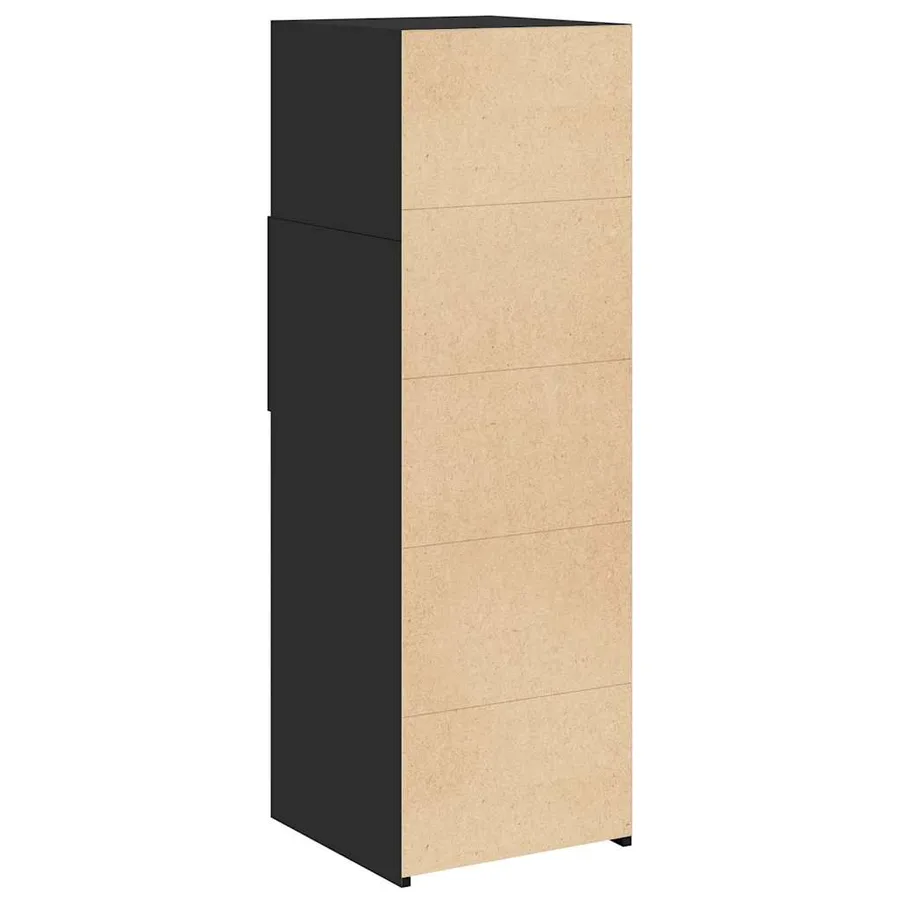 Buffet haut noir 40x42,5x124 cm bois d'ingénierie - 6