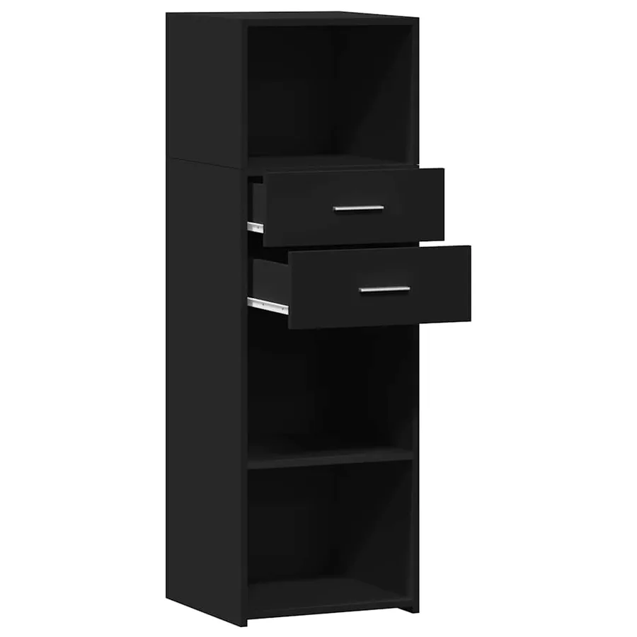 Buffet haut noir 40x42,5x124 cm bois d'ingénierie - 7