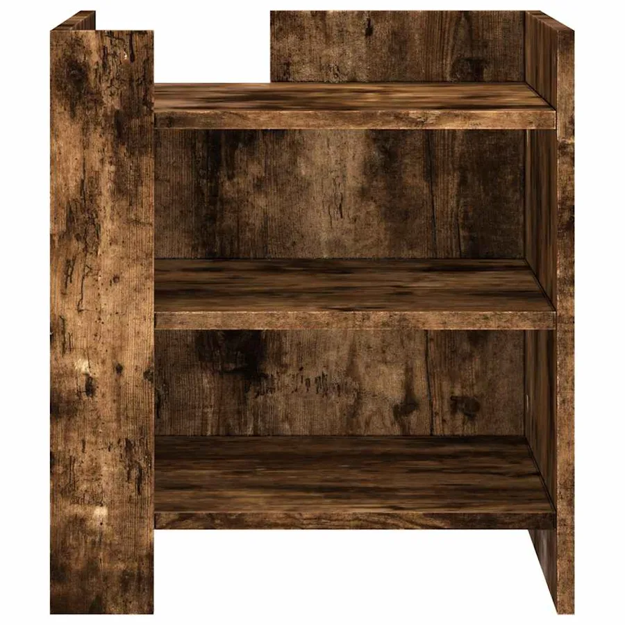Table de chevet chêne fumé 45x50x50 cm bois d'ingénierie - 4