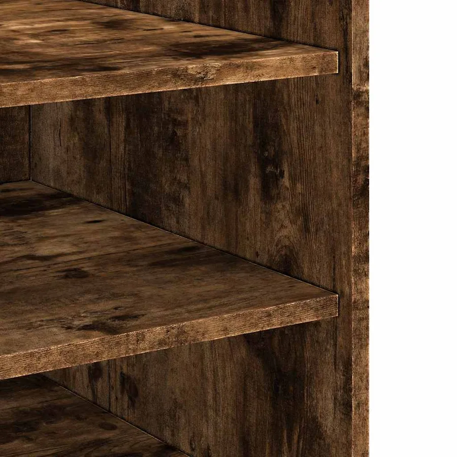 Table de chevet chêne fumé 45x50x50 cm bois d'ingénierie - 8