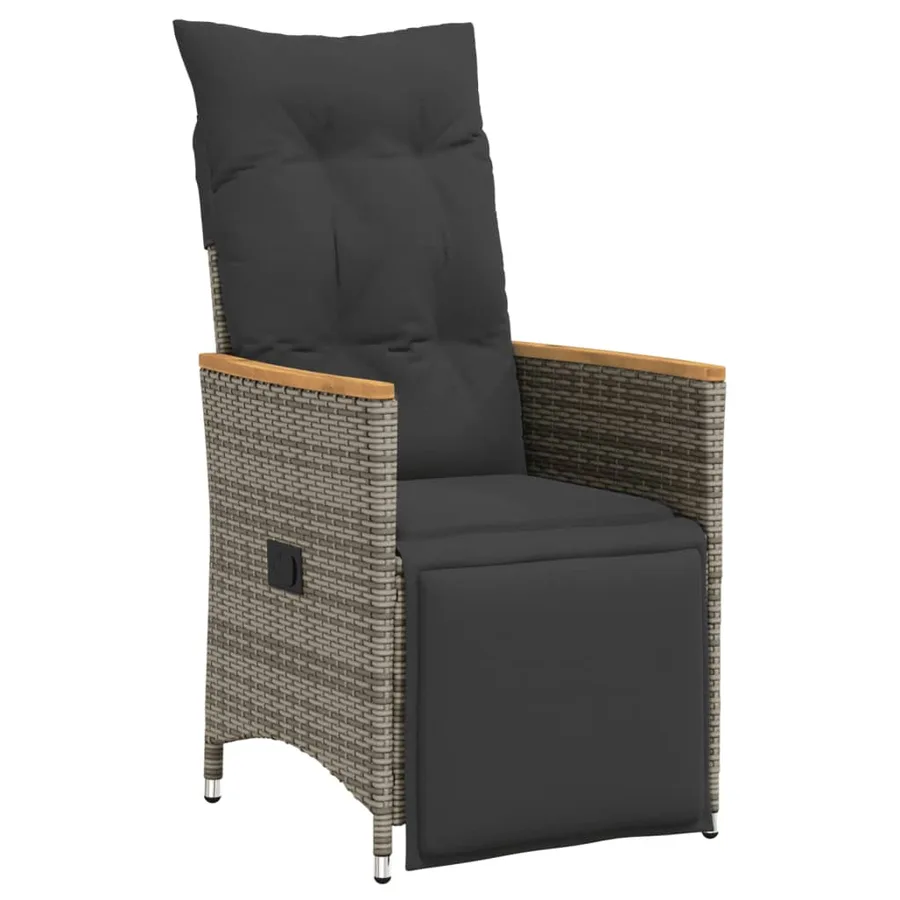 Ensemble de bistro de jardin 9 pcs coussins gris poly rotin - 3
