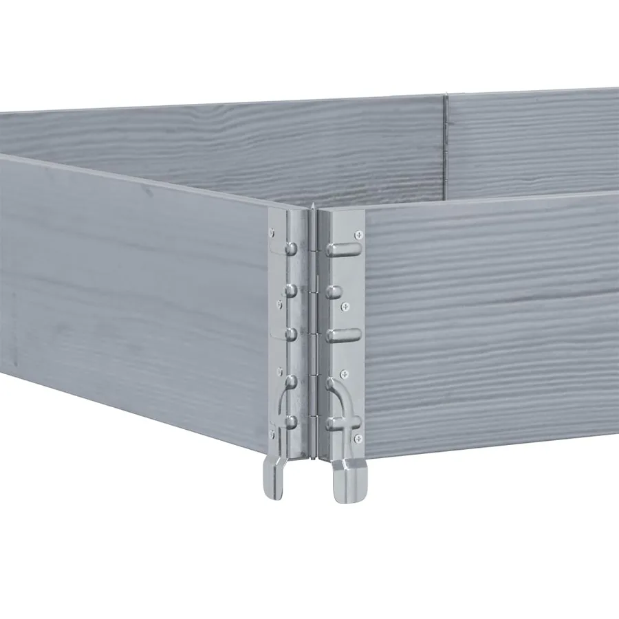 Jardinière gris 150x100 cm bois de pin massif - 5