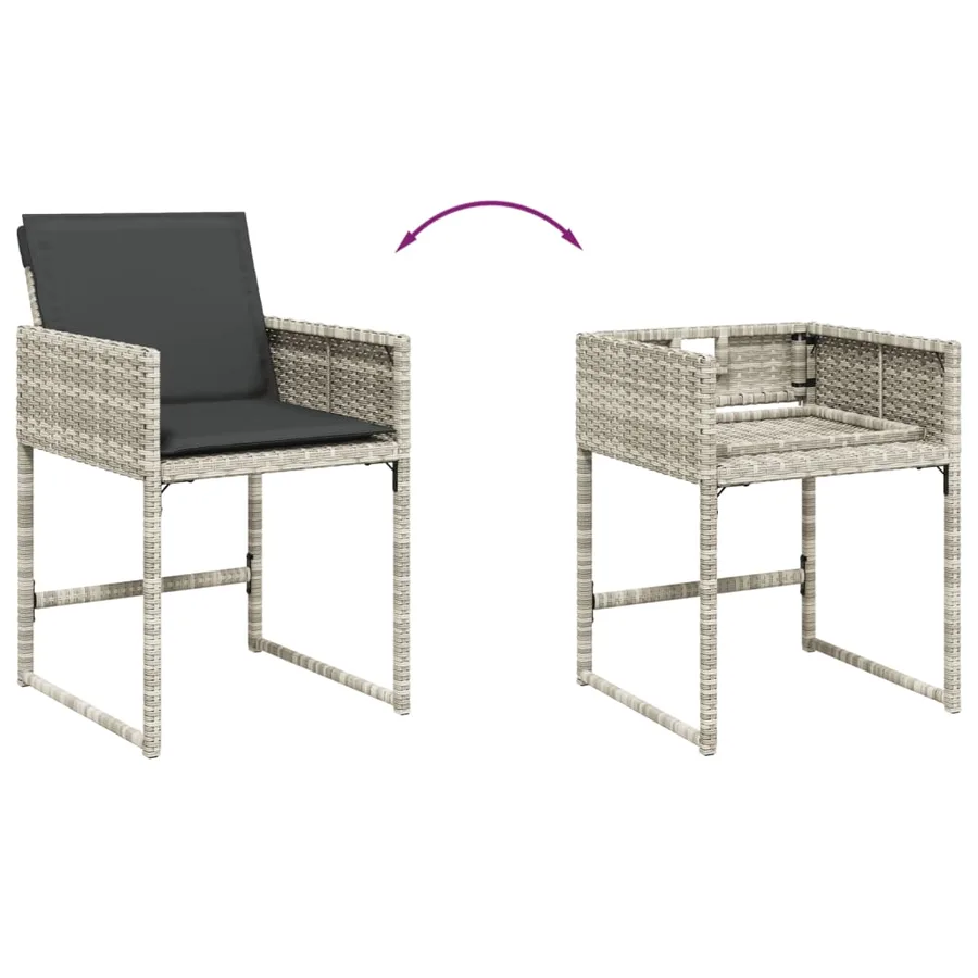 Ensemble à manger de jardin et coussins 13 pcs gris clair rotin - 8