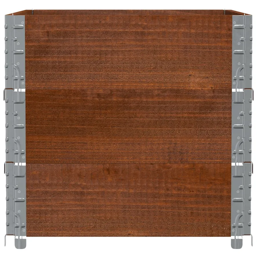 Jardinière marron 80x60 cm bois massif de pin - 4
