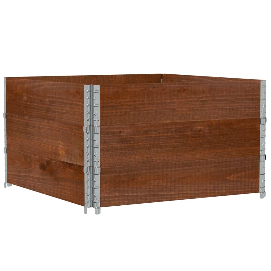 Jardinière marron 100x100 cm bois massif de pin - 2