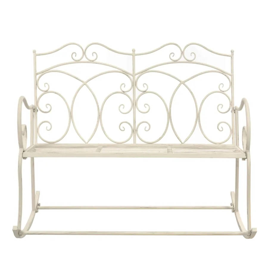 Banc de jardin 104 cm Fer Blanc antique - 2