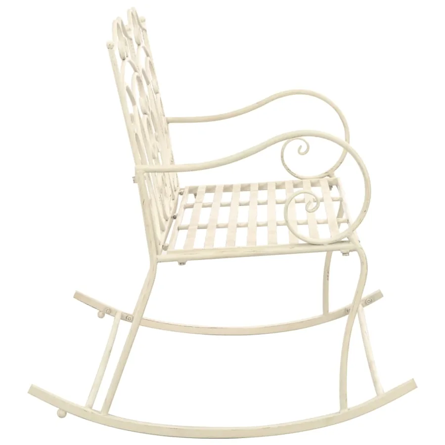 Banc de jardin 104 cm Fer Blanc antique - 3
