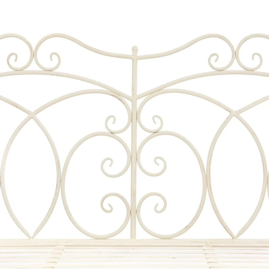 Banc de jardin 104 cm Fer Blanc antique - 4