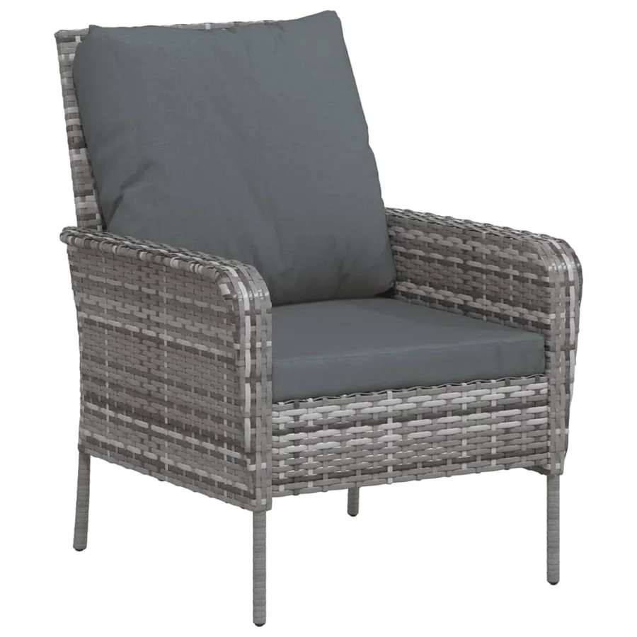 Chaise de jardin avec tabouret gris résine tressée - 6