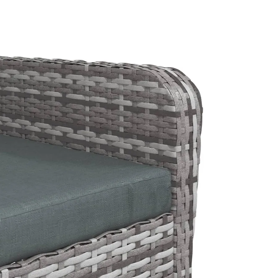Chaise de jardin avec tabouret gris résine tressée - 8