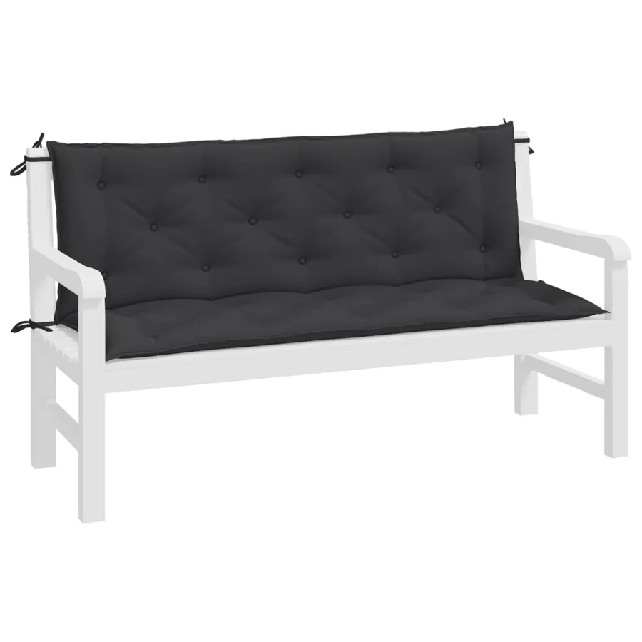 Coussins de banc jardin lot de 2 noir 150x50x7 cm tissu Oxford - 4