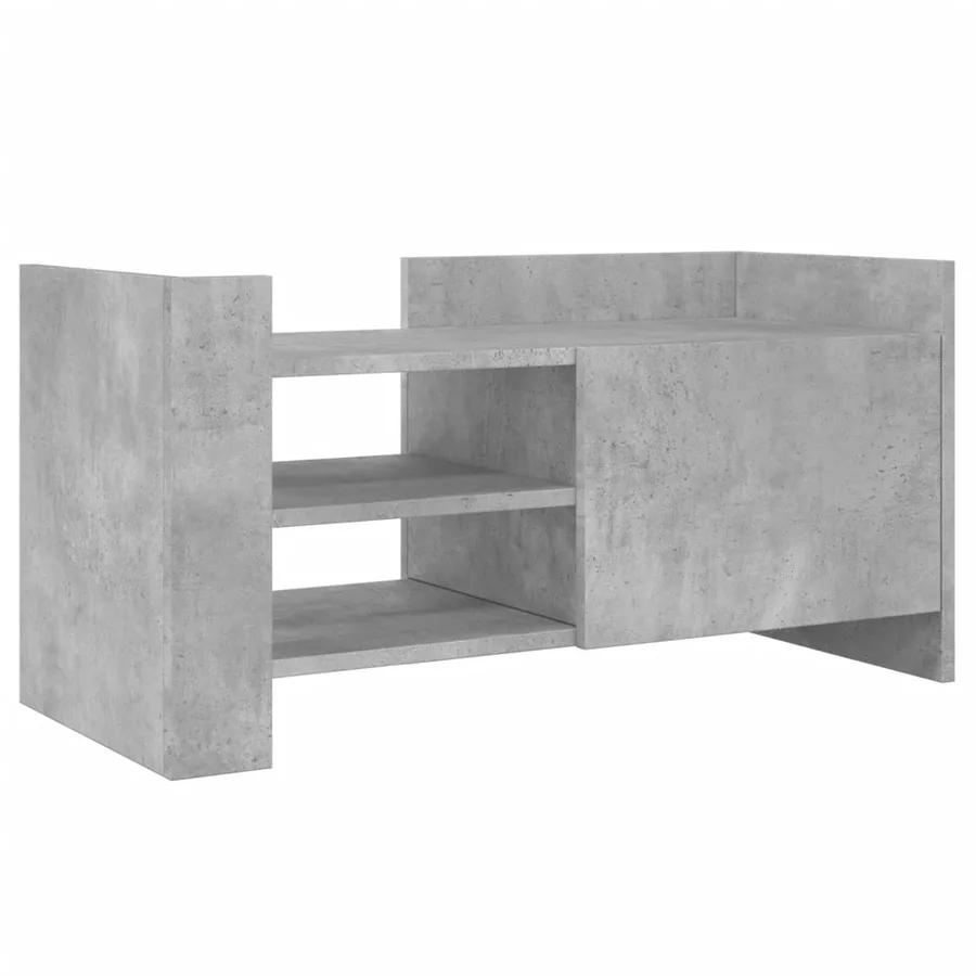 Meuble TV gris béton 80x35x40 cm bois d'ingénierie - 2