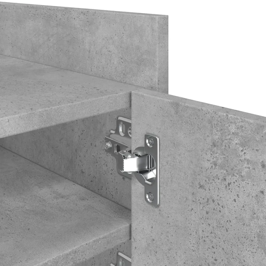 Meuble TV gris béton 80x35x40 cm bois d'ingénierie - 9