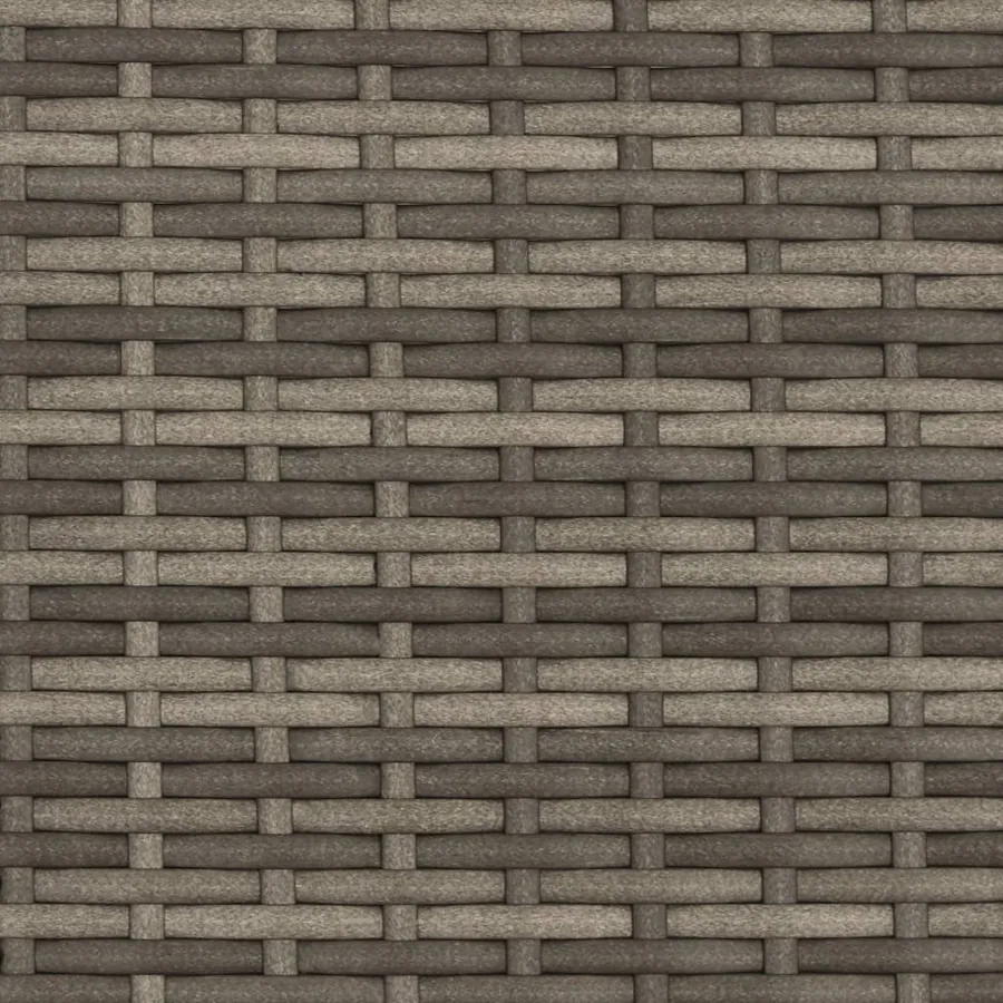 Chaise longue double et auvent et coussins gris résine tressée - 42