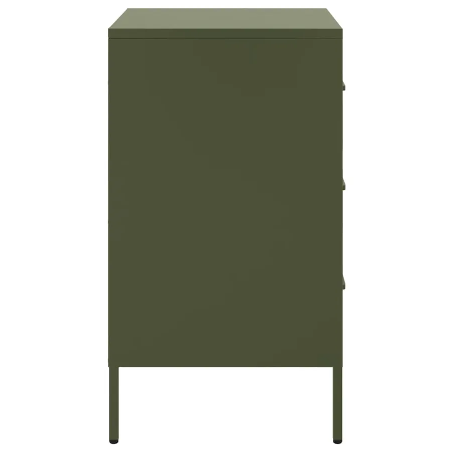 Tables de chevet 2 pcs vert olive 36x39x68 cm acier - 7