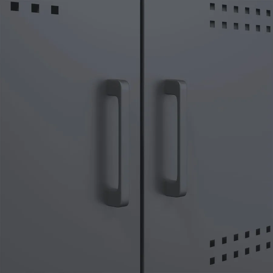 Meuble TV anthracite 68x39x50,5 cm acier - 11