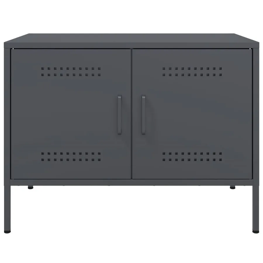Meuble TV anthracite 68x39x50,5 cm acier - 6