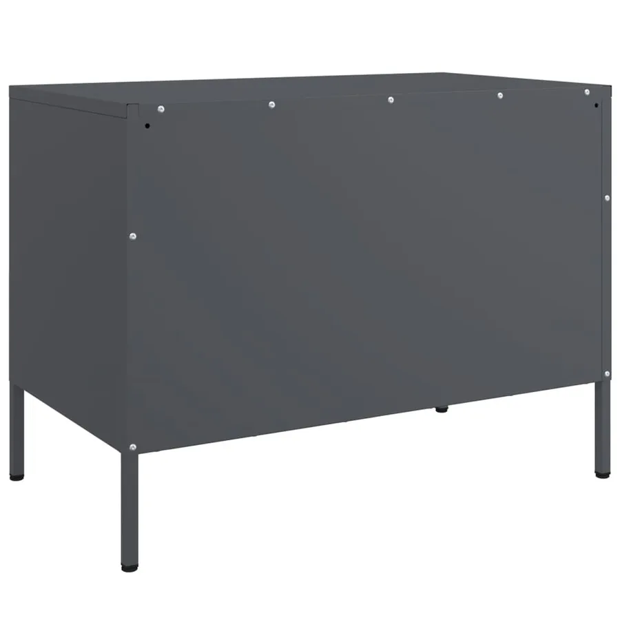 Meuble TV anthracite 68x39x50,5 cm acier - 8