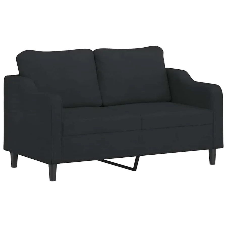 Ensemble de canapés 3 pcs avec coussins Noir Tissu - 4