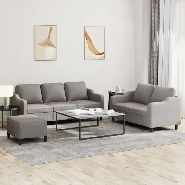 Ensemble de canapés 3 pcs avec coussins Taupe Tissu