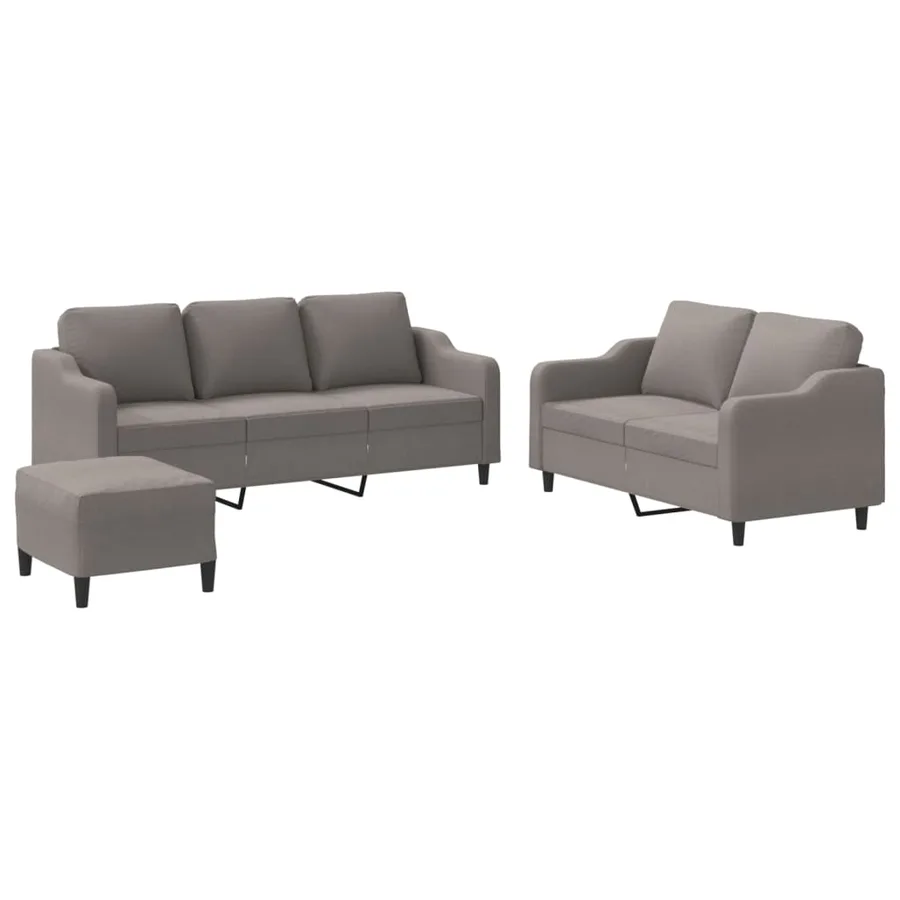Ensemble de canapés 3 pcs avec coussins Taupe Tissu - 2