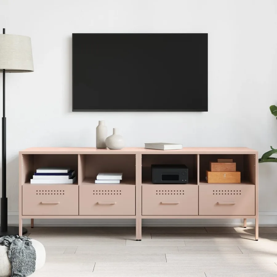 Meubles TV 2 pcs rose 68x39x50,5 cm acier - 3