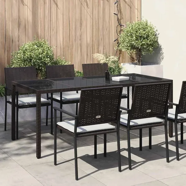 Table de Jardin Marron 190 x 90 x 75 cm polyrotin